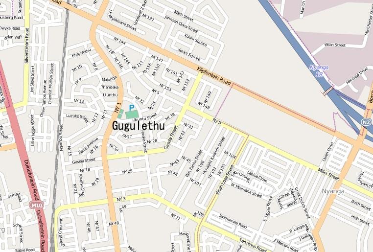 지도 gugulethu 케이프타운