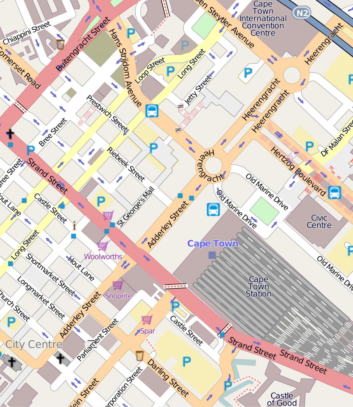 지도 heerengracht 거리에 케이프타운