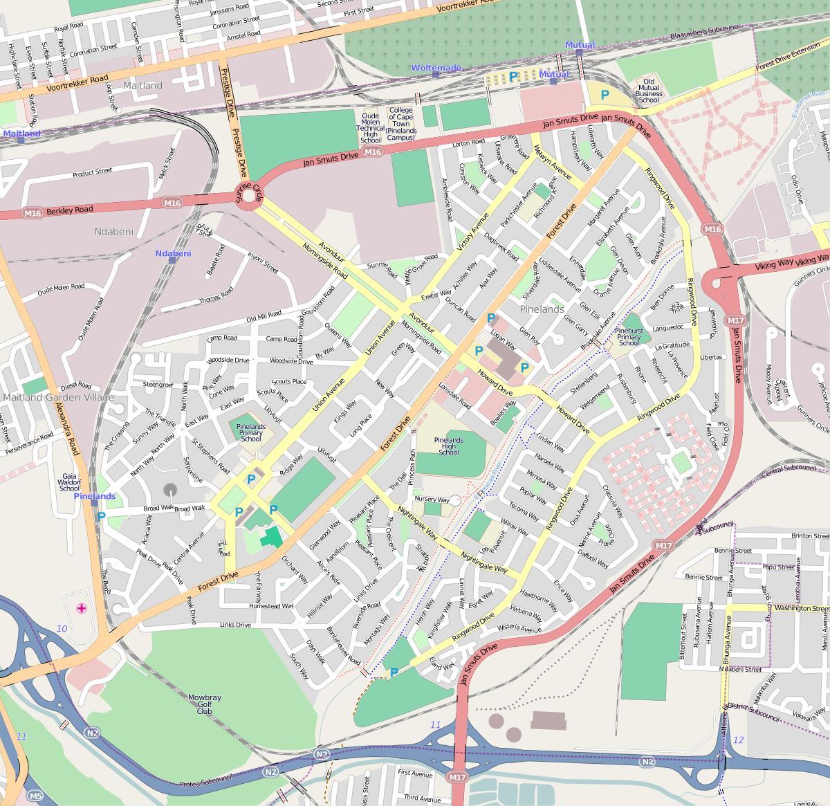 지도 pinelands 케이프타운