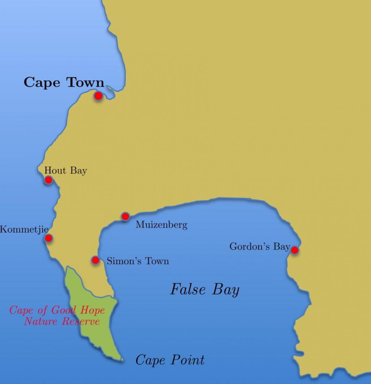 지도 simon's town 남아프리카 공화국