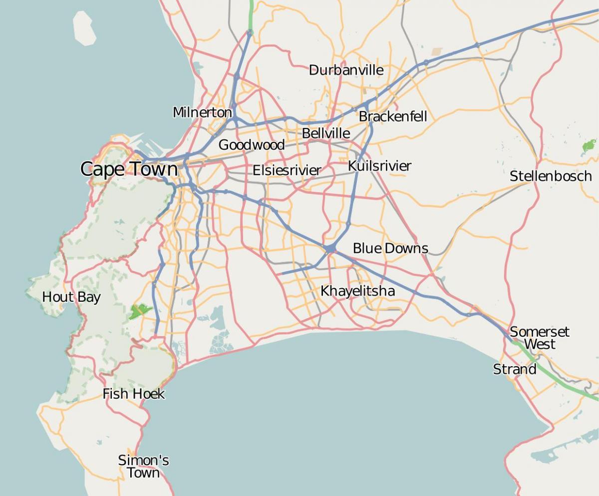 지도의 스트랜드 western cape