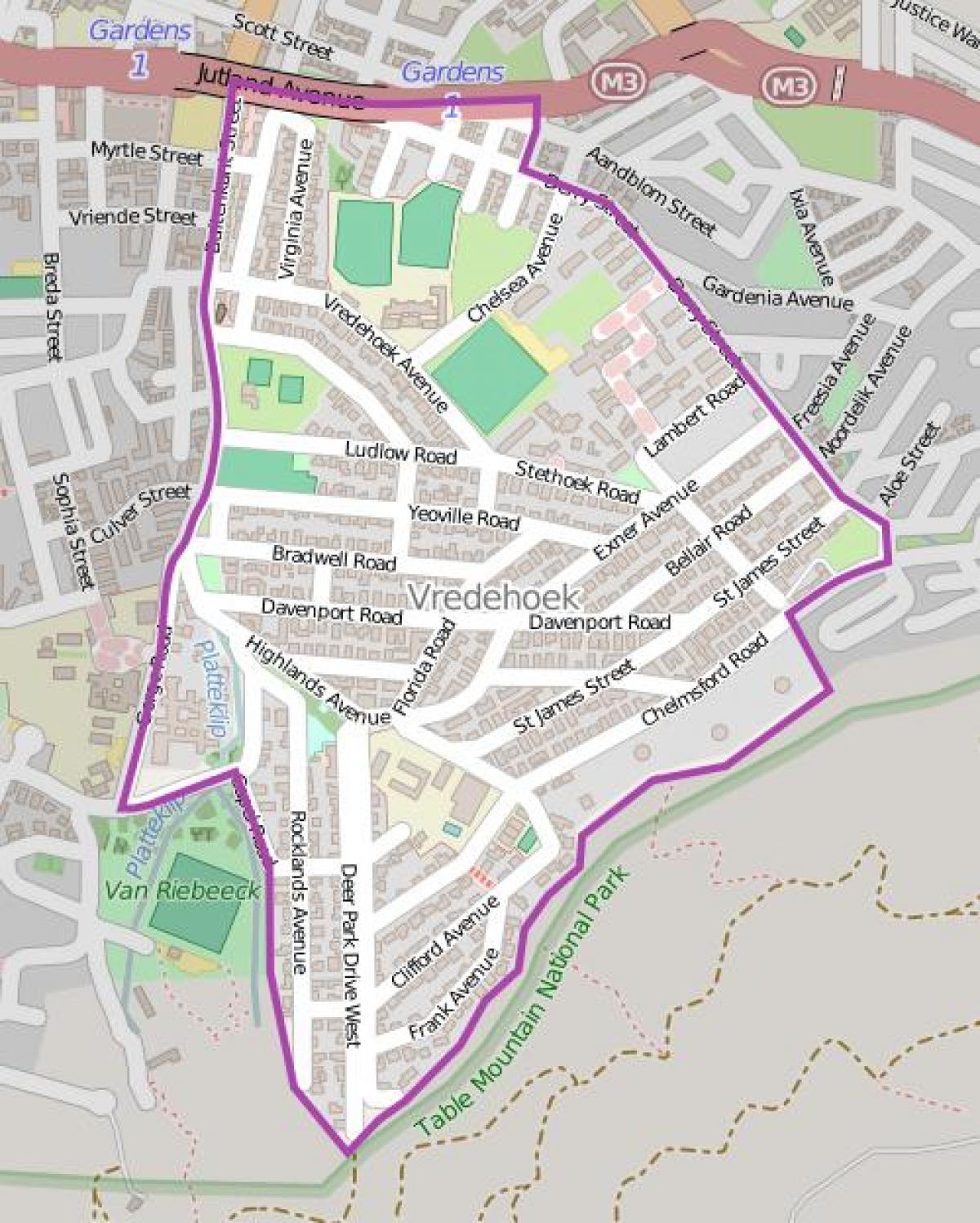 지도 vredehoek 케이프타운