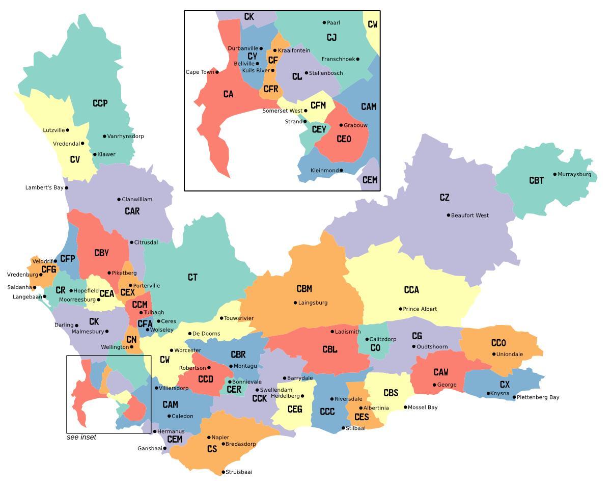 지도 western cape 교외