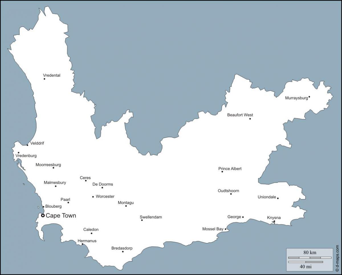 지도 western Cape 도시